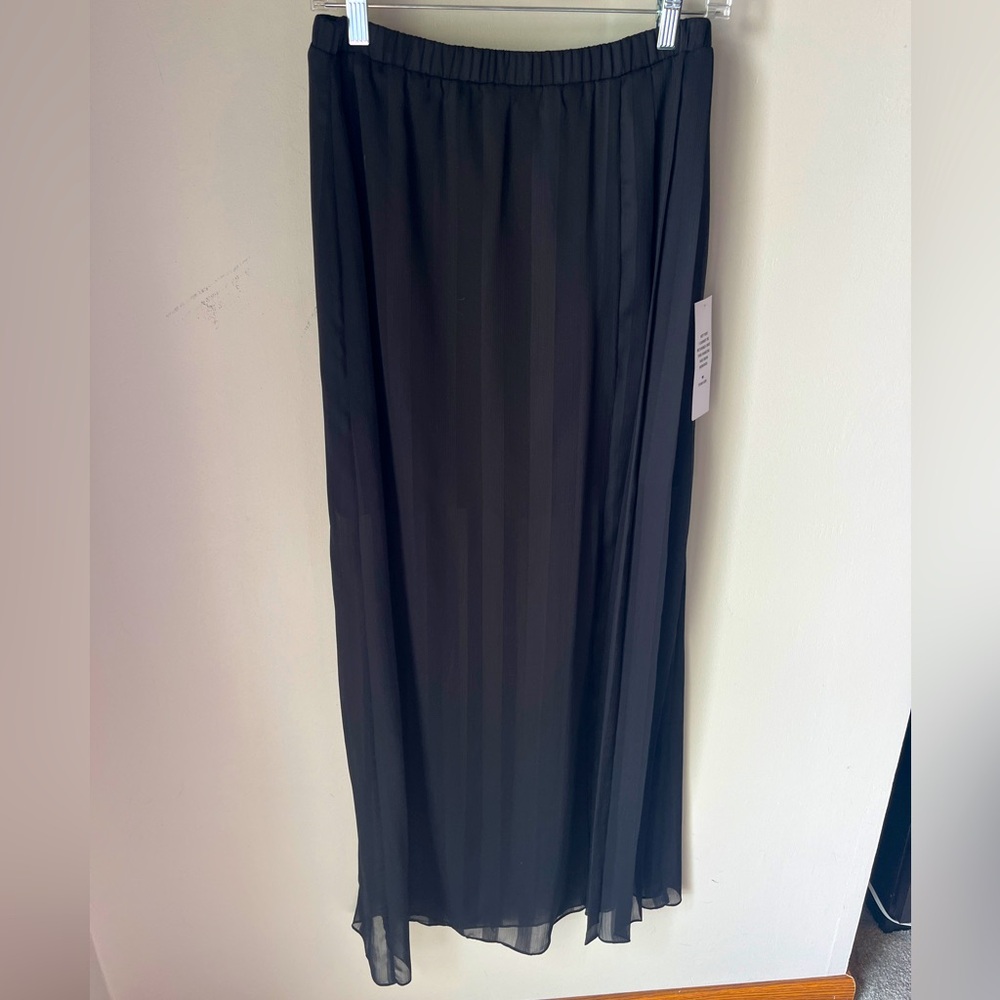 NWT BCBGeneration Black Striped + Half Sheer Maxi Skirt | Size S